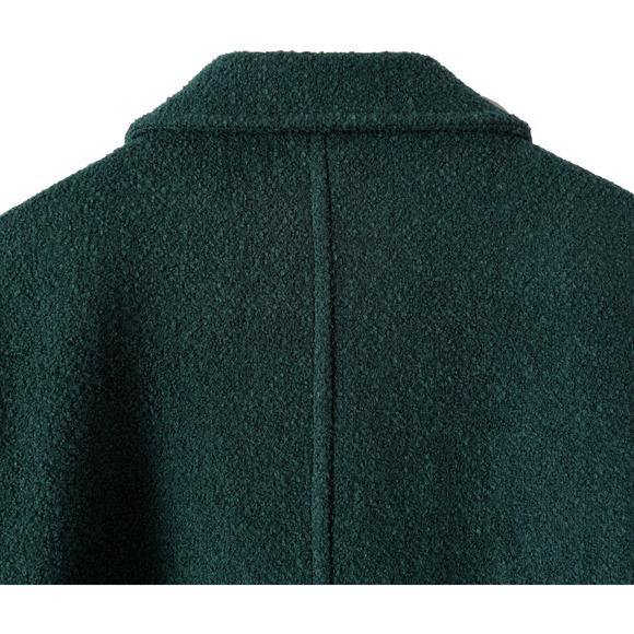 TALBOTS Boucle Wool Blend Overcoat Forest Green Winter Retro Outerwear S - Picture 5 of 14